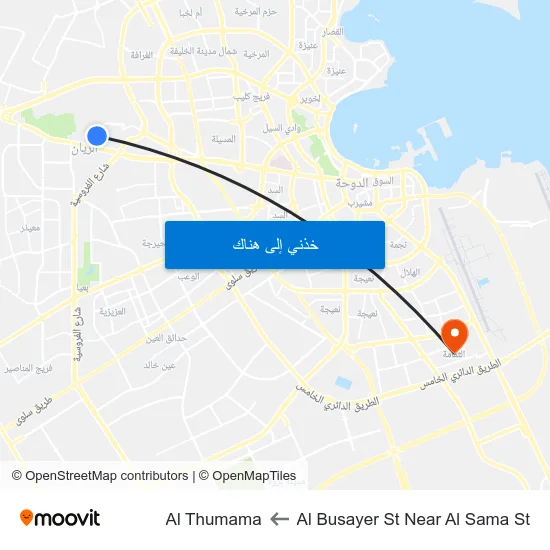 Al Busayer St Near Al Sama St to Al Thumama map