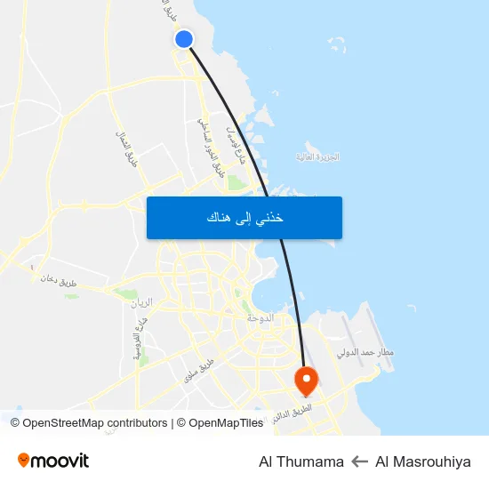 Al Masrouhiya to Al Thumama map