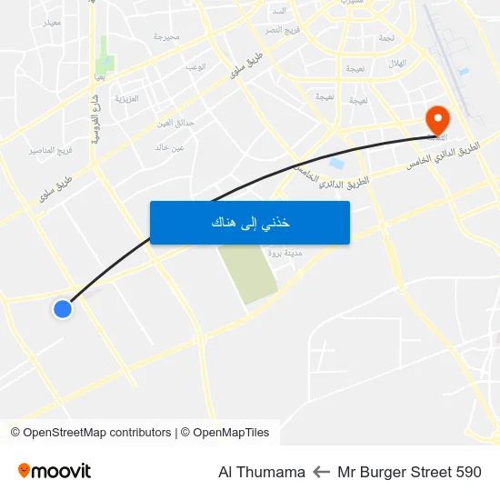 Mr Burger Street 590 to Al Thumama map