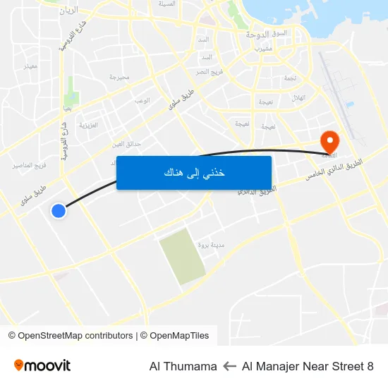 Al Manajer Near Street 8 to Al Thumama map