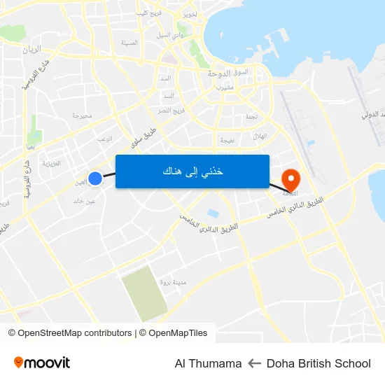 Doha British School to Al Thumama map