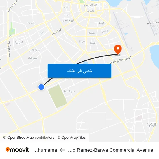 Aswaq Ramez-Barwa Commercial Avenue to Al Thumama map