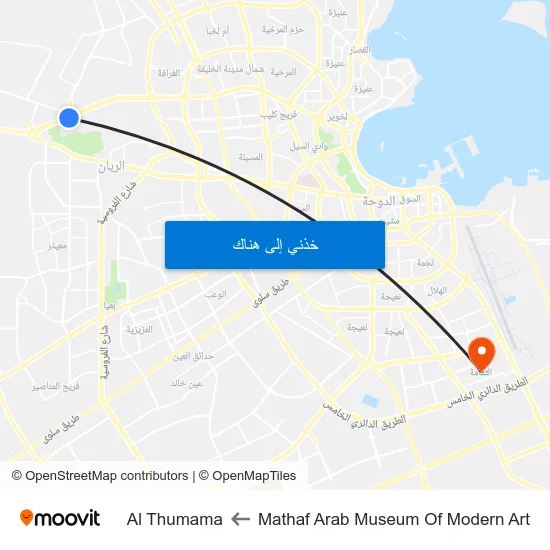 Mathaf Arab Museum Of Modern Art to Al Thumama map
