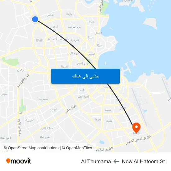 New Al Hateem St to Al Thumama map