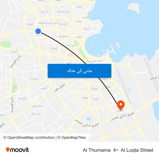 Al Luqta Street to Al Thumama map