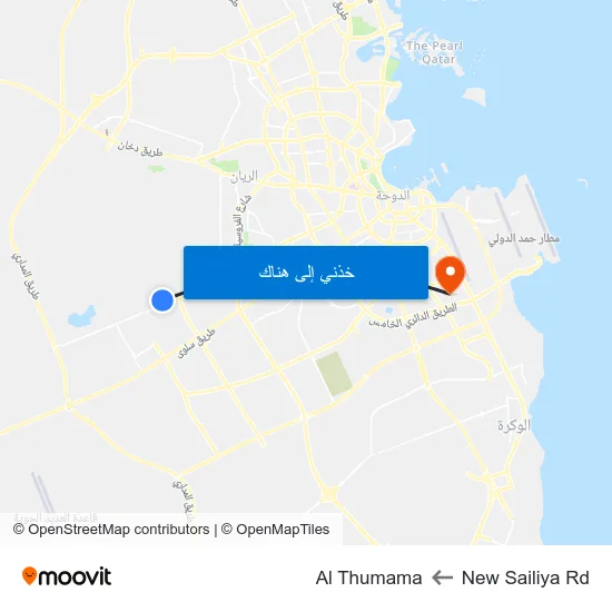 New Sailiya Rd to Al Thumama map