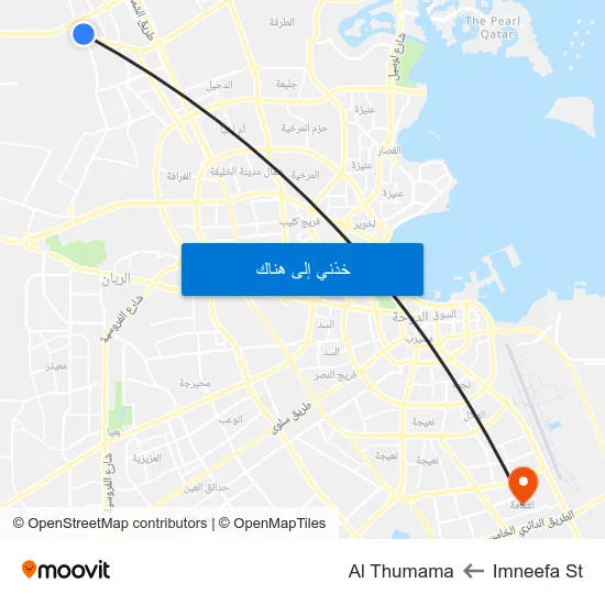 Imneefa St to Al Thumama map