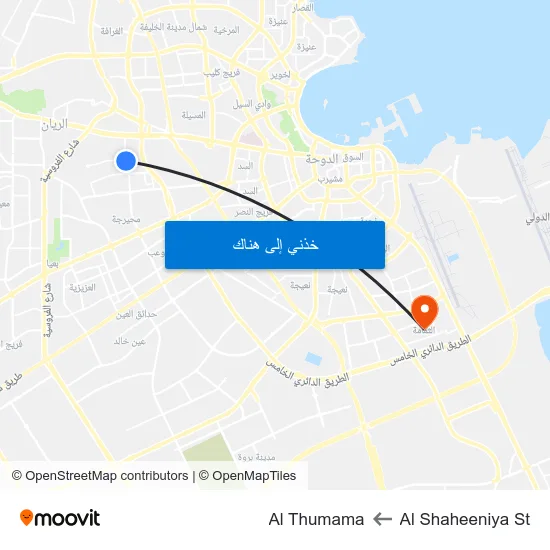 Al Shaheeniya St to Al Thumama map