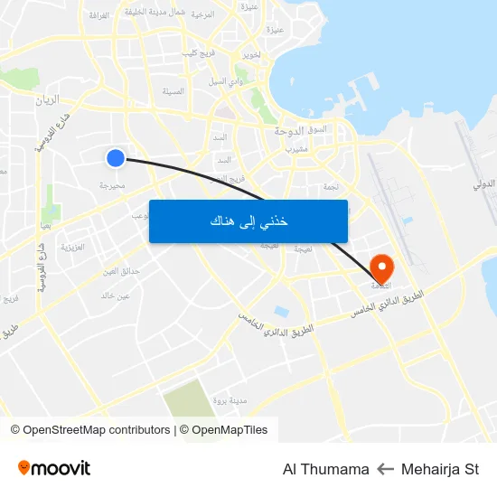 Mehairja St to Al Thumama map