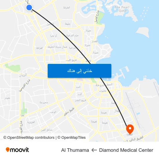 Diamond Medical Center to Al Thumama map