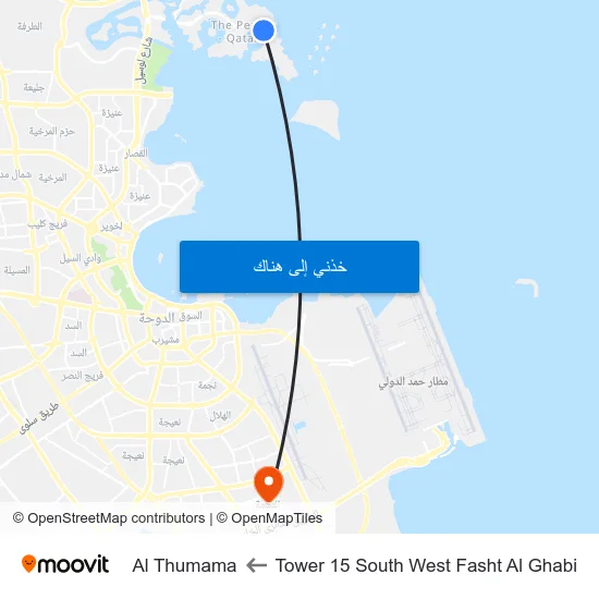 Tower 15 South West Fasht Al Ghabi to Al Thumama map