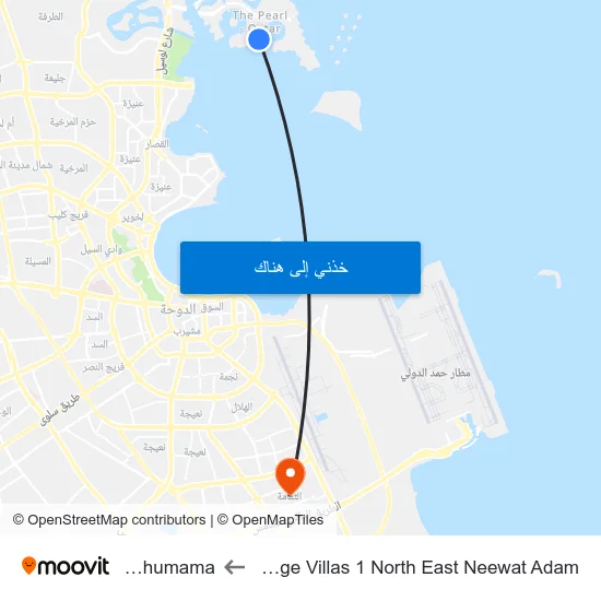 La Plage Villas 1 North East Neewat Adam to Al Thumama map