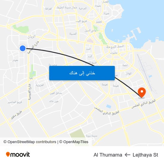 Lejthaya St to Al Thumama map