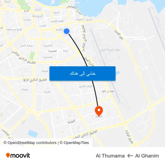Al Ghanim to Al Thumama map