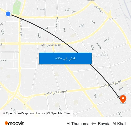 Rawdat Al Khail to Al Thumama map