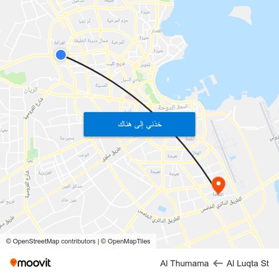 Al Luqta St to Al Thumama map
