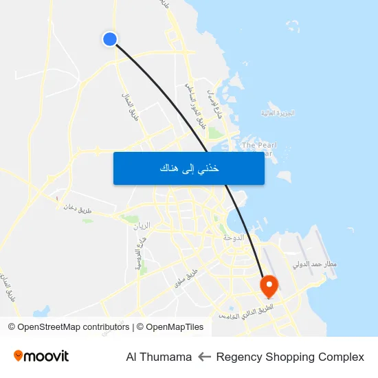 Regency Shopping Complex to Al Thumama map