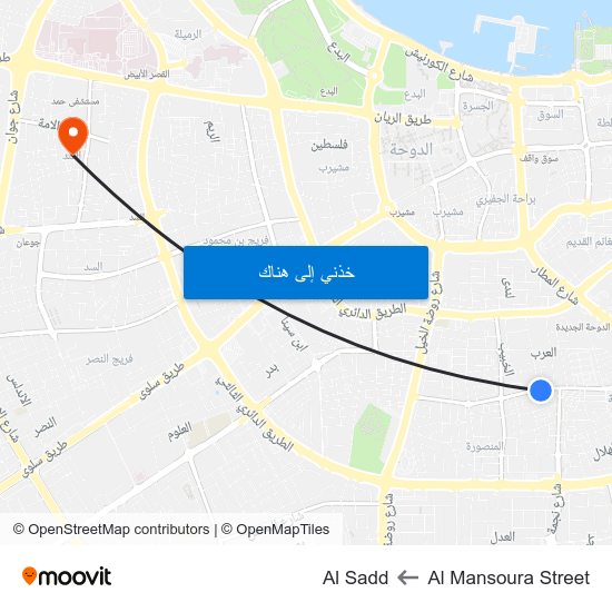 Al Mansoura Street to Al Sadd map