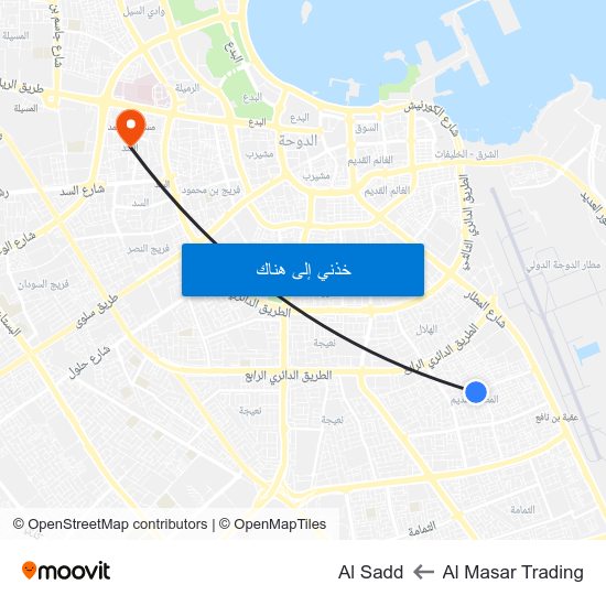 Al Masar Trading to Al Sadd map