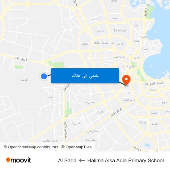 Halima Alsa Adia Primary School to Al Sadd map