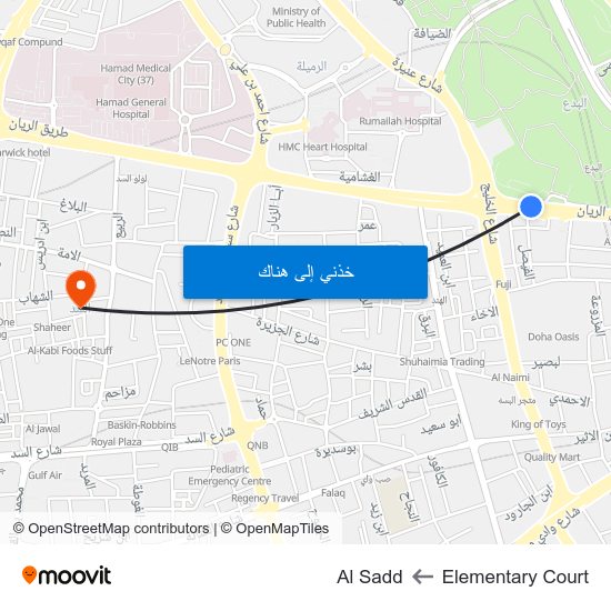 Elementary Court to Al Sadd map