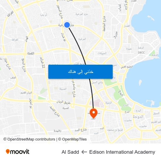 Edison International Academy to Al Sadd map