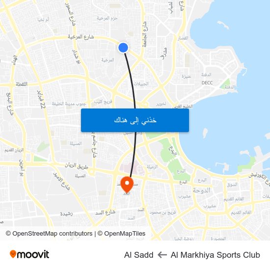 Al Markhiya Sports Club to Al Sadd map