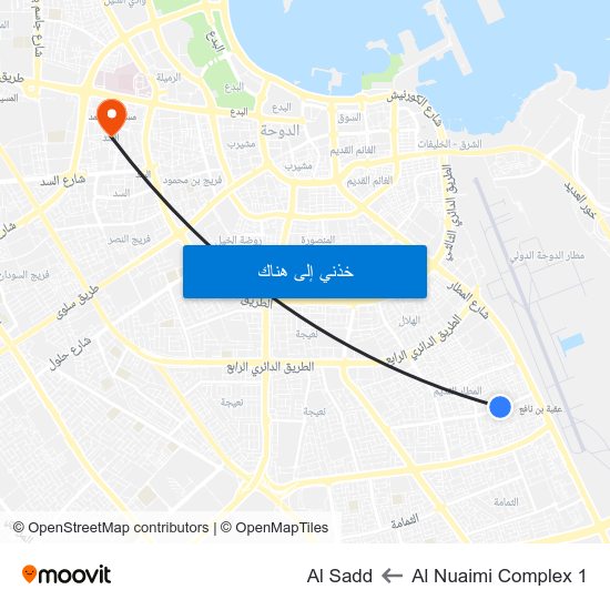 Al Nuaimi Complex 1 to Al Sadd map