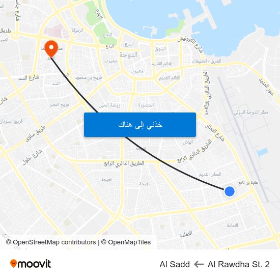 Al Rawdha St. 2 to Al Sadd map