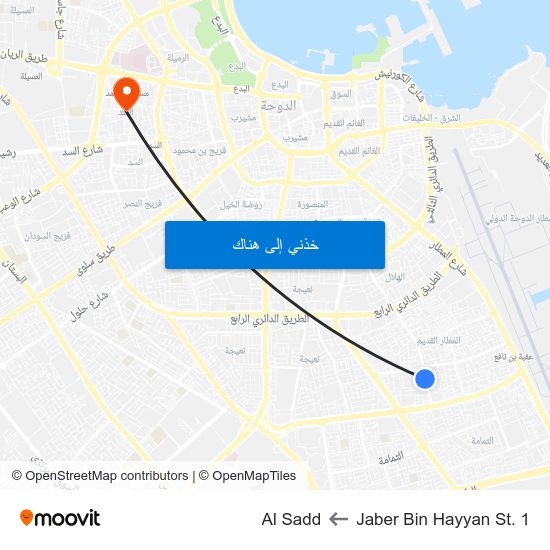 Jaber Bin Hayyan St. 1 to Al Sadd map