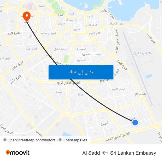 Sri Lankan Embassy to Al Sadd map