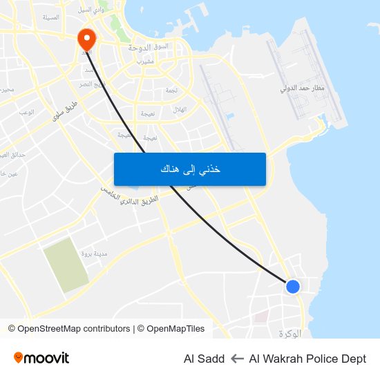 Al Wakrah Police Dept to Al Sadd map
