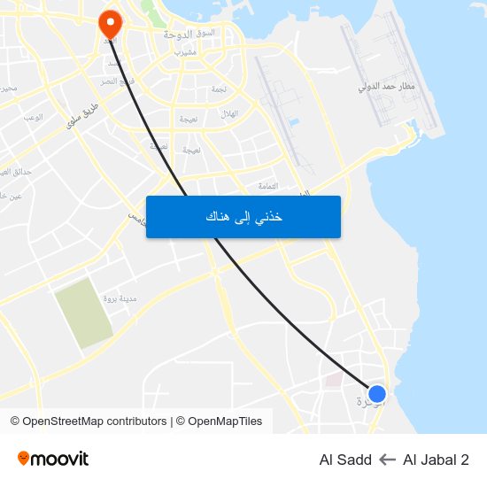 Al Jabal 2 to Al Sadd map