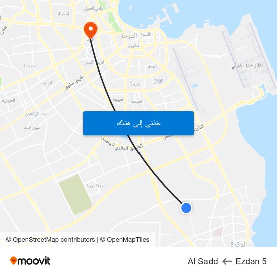 Ezdan 5 to Al Sadd map