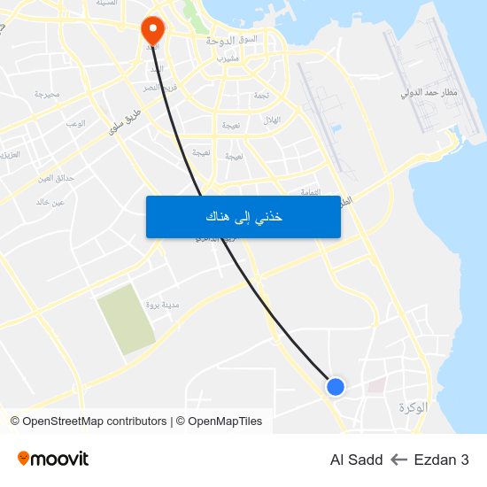 Ezdan 3 to Al Sadd map