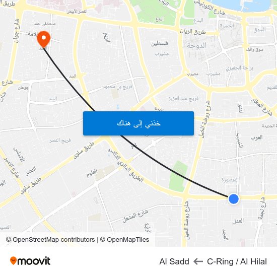 C-Ring / Al Hilal to Al Sadd map