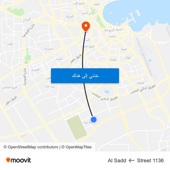 Street 1136 to Al Sadd map