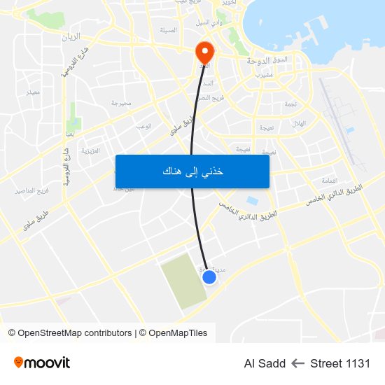 Street 1131 to Al Sadd map