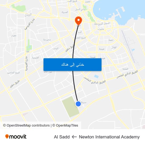 Newton International Academy to Al Sadd map