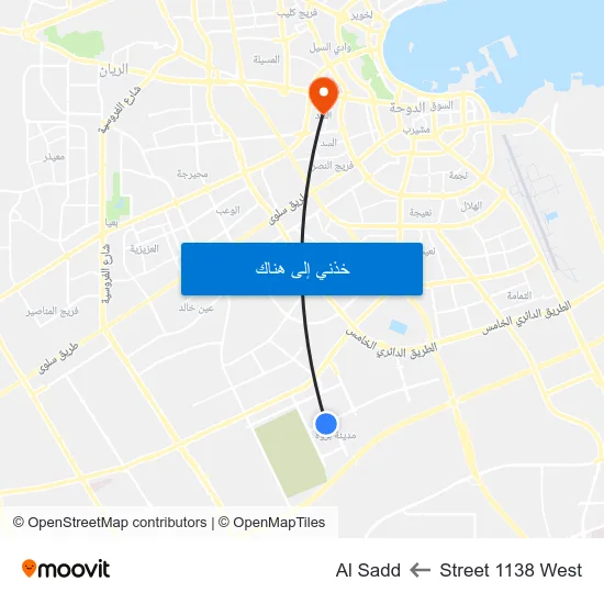 Street 1138 West to Al Sadd map