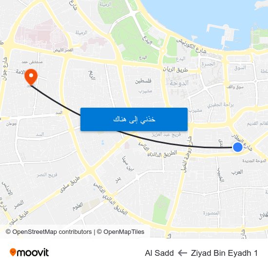 Ziyad Bin Eyadh 1 to Al Sadd map