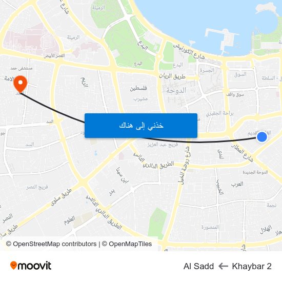 Khaybar 2 to Al Sadd map