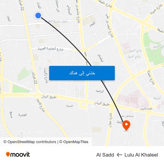 Lulu Al Khaleel to Al Sadd map