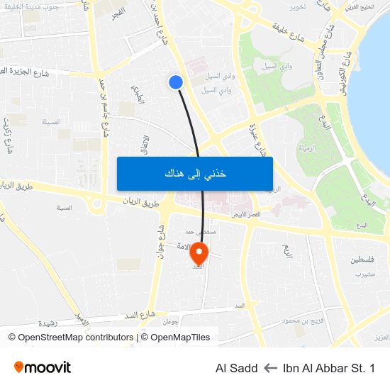 Ibn Al Abbar St. 1 to Al Sadd map