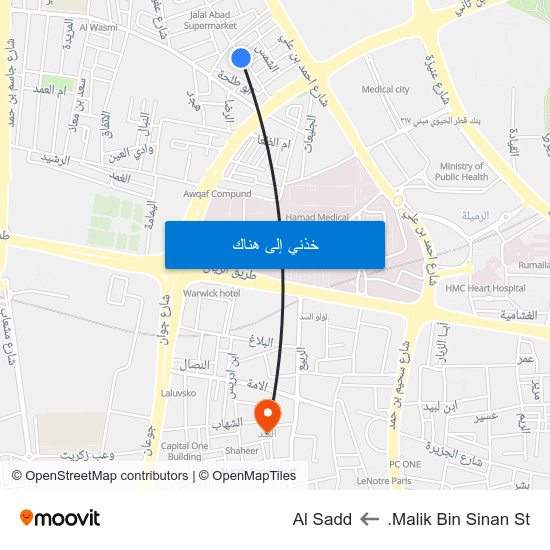 Malik Bin Sinan St. to Al Sadd map