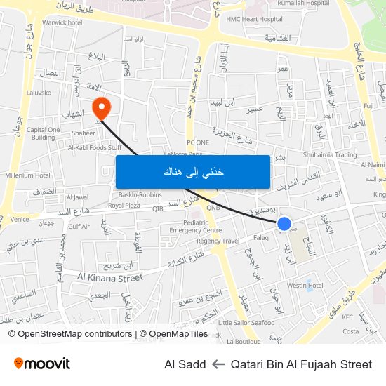 Qatari Bin Al Fujaah Street to Al Sadd map