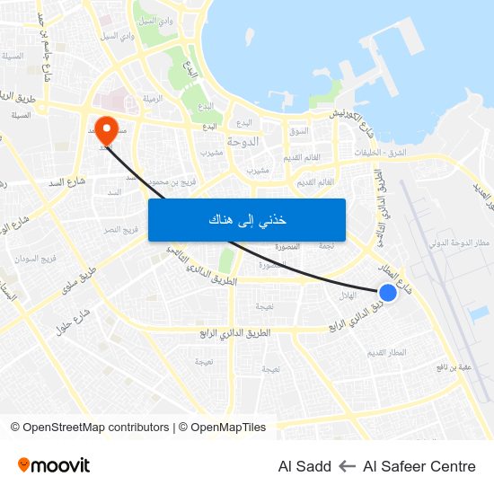 Al Safeer Centre to Al Sadd map