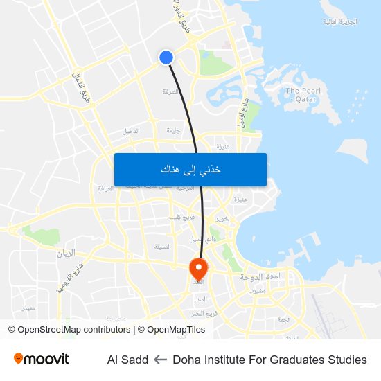 Doha Institute For Graduates Studies to Al Sadd map