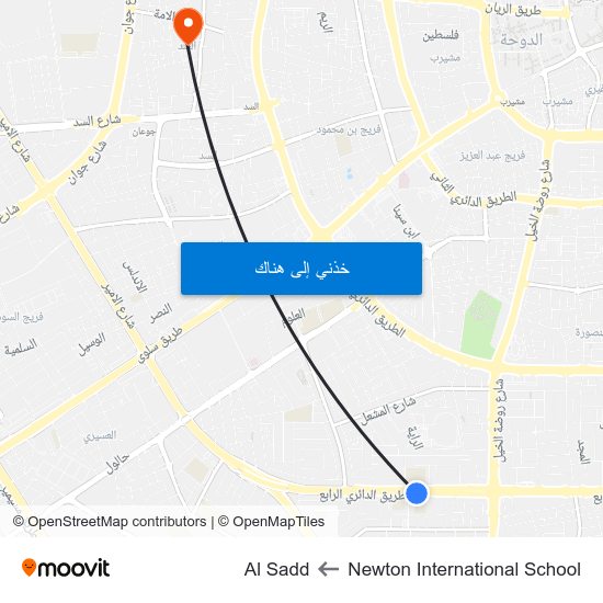 Newton International School to Al Sadd map