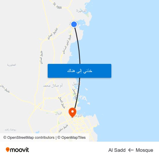Mosque to Al Sadd map